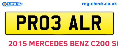 PR03ALR are the vehicle registration plates.