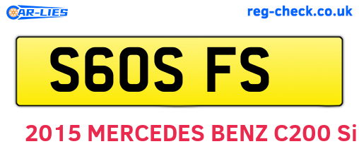 S60SFS are the vehicle registration plates.