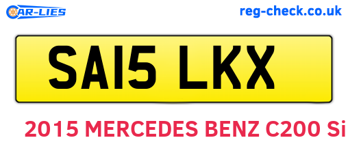 SA15LKX are the vehicle registration plates.