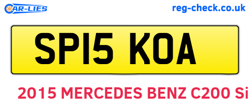 SP15KOA are the vehicle registration plates.