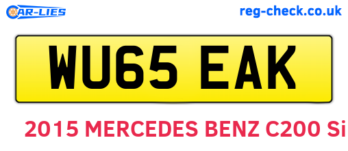 WU65EAK are the vehicle registration plates.