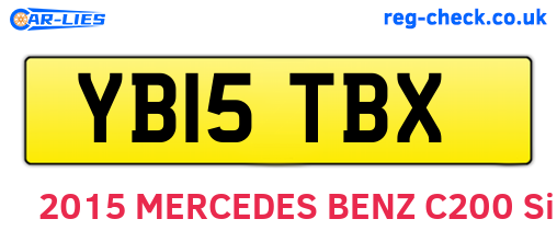 YB15TBX are the vehicle registration plates.