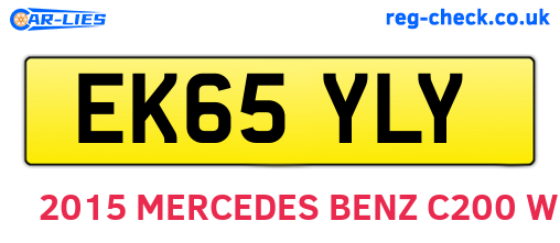 EK65YLY are the vehicle registration plates.