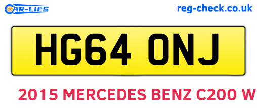HG64ONJ are the vehicle registration plates.
