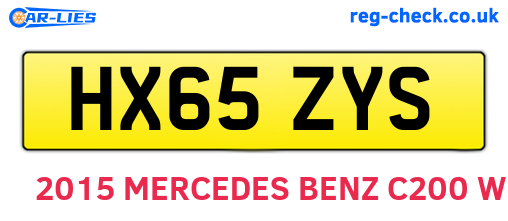 HX65ZYS are the vehicle registration plates.