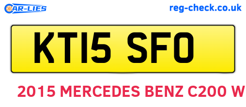 KT15SFO are the vehicle registration plates.