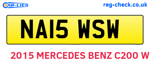 NA15WSW are the vehicle registration plates.
