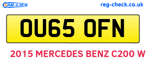 OU65OFN are the vehicle registration plates.