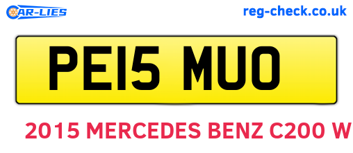 PE15MUO are the vehicle registration plates.
