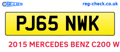PJ65NWK are the vehicle registration plates.