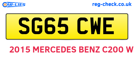 SG65CWE are the vehicle registration plates.