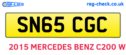 SN65CGC are the vehicle registration plates.