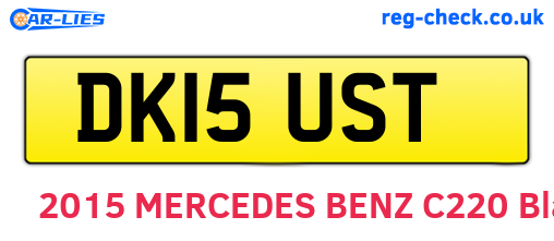 DK15UST are the vehicle registration plates.