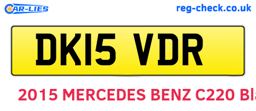 DK15VDR are the vehicle registration plates.