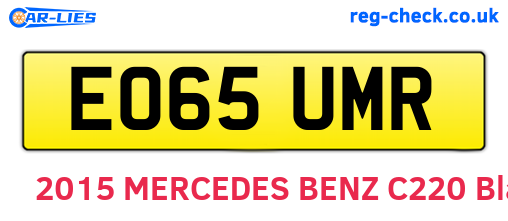 EO65UMR are the vehicle registration plates.