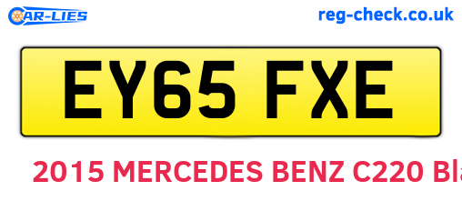 EY65FXE are the vehicle registration plates.