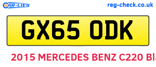 GX65ODK are the vehicle registration plates.