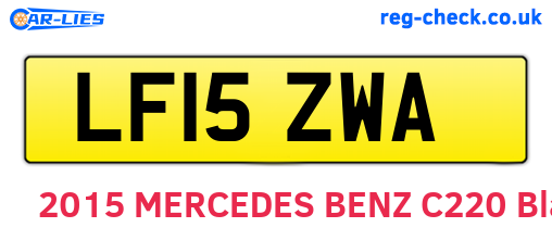 LF15ZWA are the vehicle registration plates.