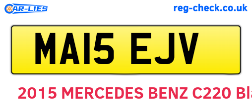 MA15EJV are the vehicle registration plates.