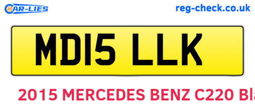MD15LLK are the vehicle registration plates.