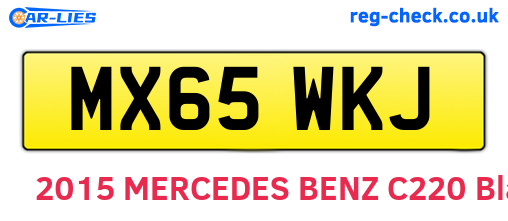 MX65WKJ are the vehicle registration plates.