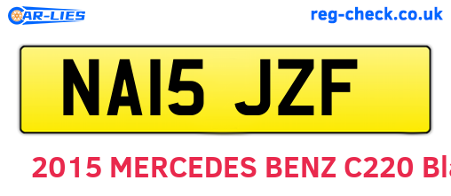 NA15JZF are the vehicle registration plates.