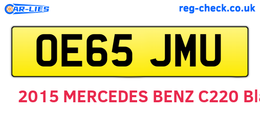 OE65JMU are the vehicle registration plates.