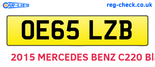 OE65LZB are the vehicle registration plates.