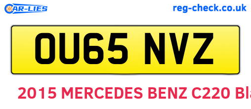 OU65NVZ are the vehicle registration plates.