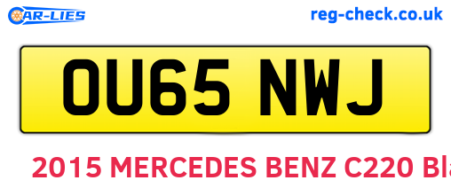 OU65NWJ are the vehicle registration plates.