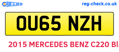 OU65NZH are the vehicle registration plates.