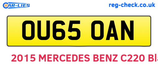 OU65OAN are the vehicle registration plates.