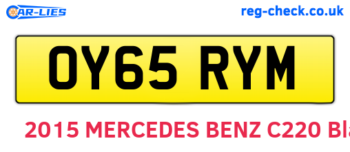 OY65RYM are the vehicle registration plates.