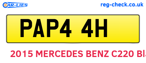 PAP44H are the vehicle registration plates.