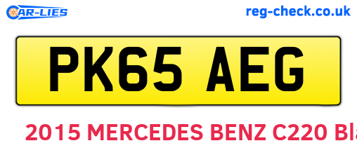 PK65AEG are the vehicle registration plates.