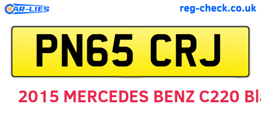 PN65CRJ are the vehicle registration plates.