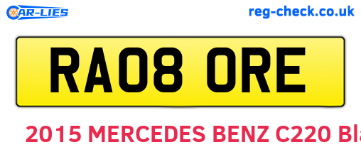 RA08ORE are the vehicle registration plates.