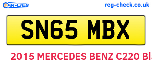 SN65MBX are the vehicle registration plates.