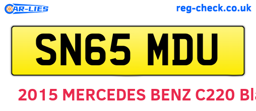 SN65MDU are the vehicle registration plates.