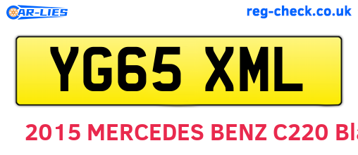 YG65XML are the vehicle registration plates.