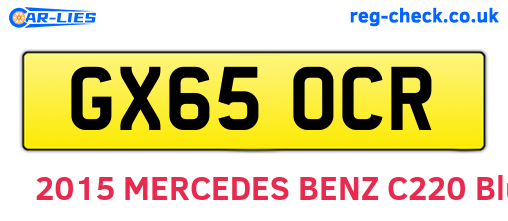 GX65OCR are the vehicle registration plates.