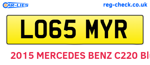 LO65MYR are the vehicle registration plates.