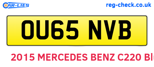 OU65NVB are the vehicle registration plates.