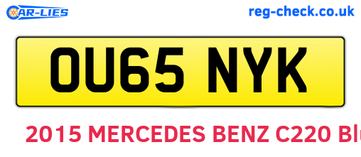 OU65NYK are the vehicle registration plates.
