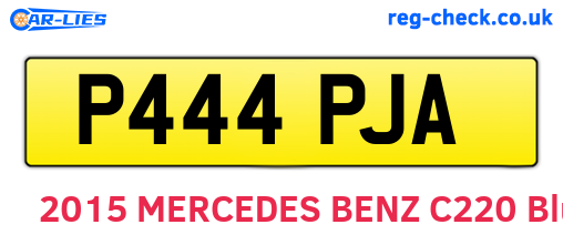 P444PJA are the vehicle registration plates.