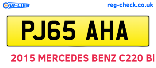 PJ65AHA are the vehicle registration plates.
