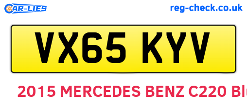 VX65KYV are the vehicle registration plates.