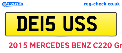 DE15USS are the vehicle registration plates.