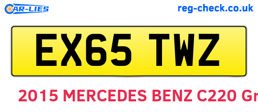 EX65TWZ are the vehicle registration plates.