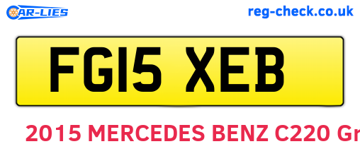 FG15XEB are the vehicle registration plates.